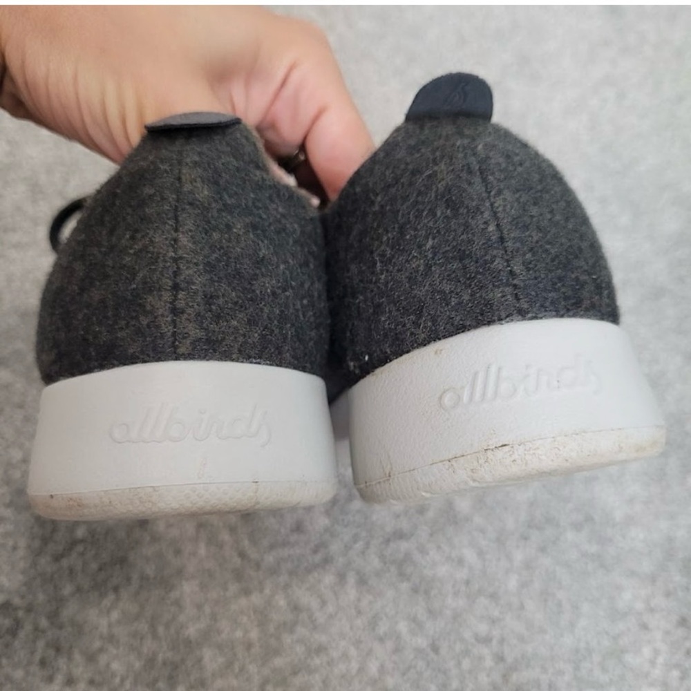 Allbirds Women’s the wool runner lace up grey gray tan tennis shoe sneakers 8 - Picture 10 of 11